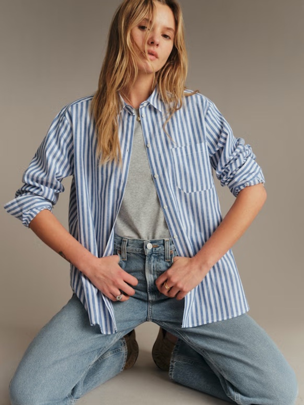 Sezane Max Shirt Striped Button Down Size 44 (12)